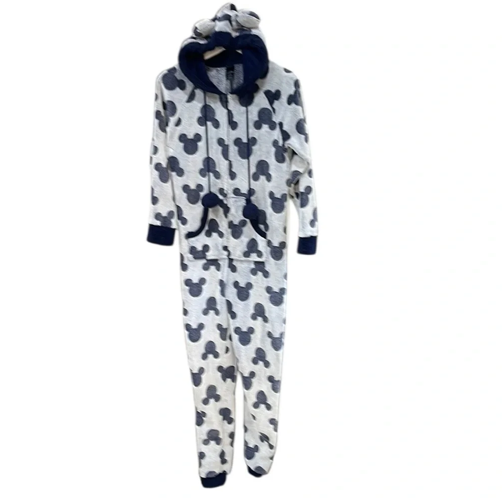 Disney Plush Hooded Onesie Mickey Mouse Pajamas SZ XS Oversized - Picture 4 of 9